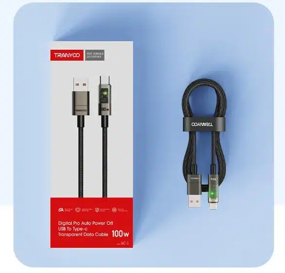 کابل شارژ USB به Type-C ترانیو مدل AC1 توان 100 وات طول ۱.۲ متر کابل شارژ USB به Type-C ترانیو مدل AC1 توان 100 وات طول ۱.۲ متر - Image 4