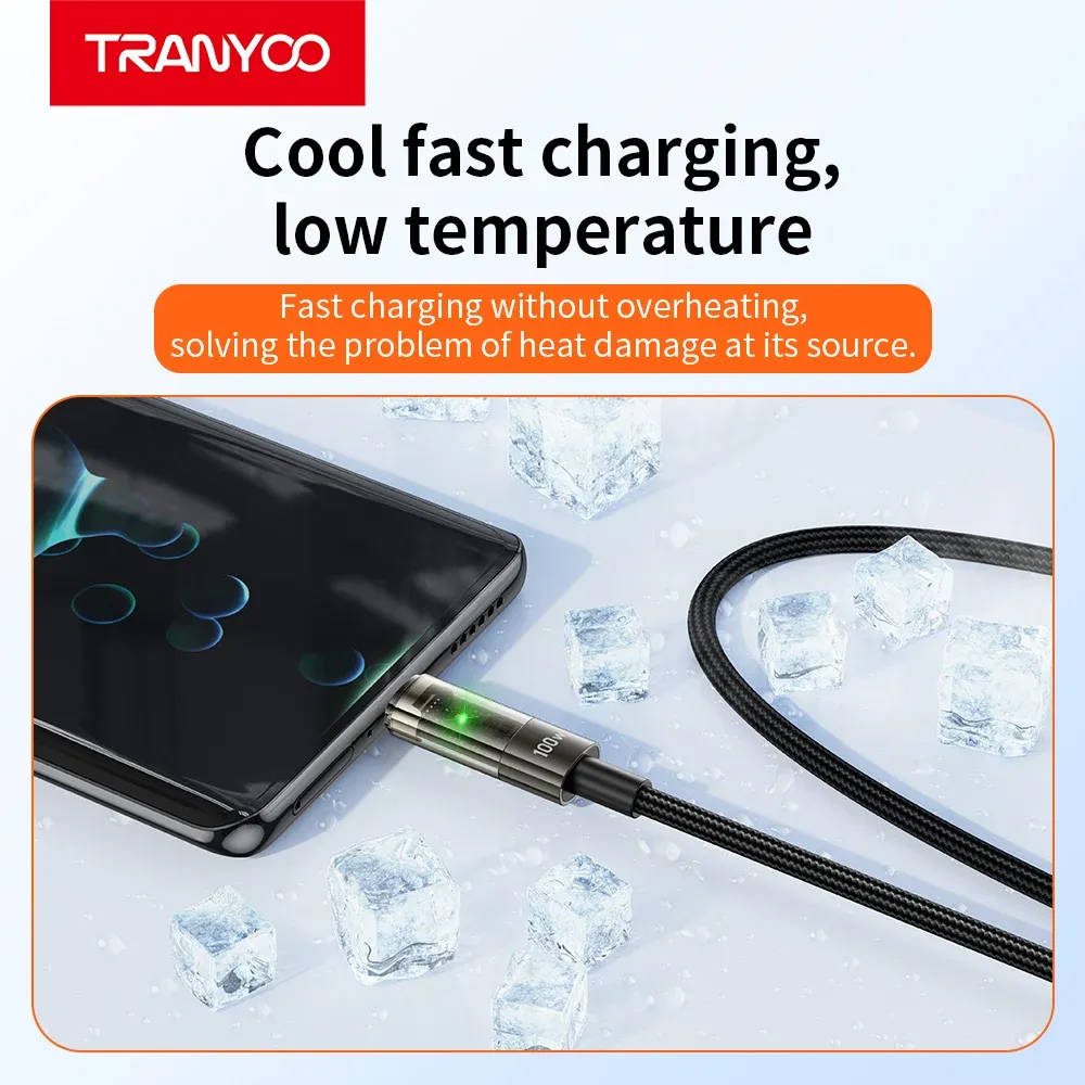 کابل شارژ USB به Type-C ترانیو مدل AC1 توان 100 وات طول ۱.۲ متر کابل شارژ USB به Type-C ترانیو مدل AC1 توان 100 وات طول ۱.۲ متر - Image 10