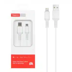 کابل شارژ و انتقال داده USB به Lightning ترانیو مدل T-X19IP سفید